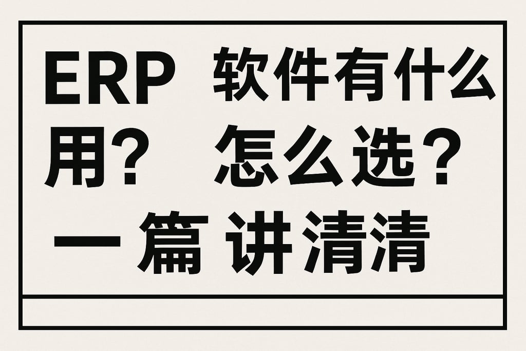 ERP 软件有什么用？怎么选？一篇讲清